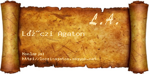 Lóczi Agaton névjegykártya